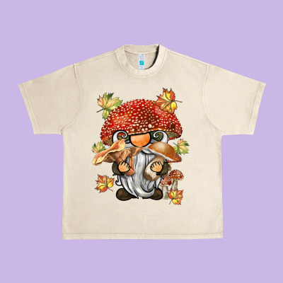 Mushroom Gnome Urban Heavy Tee Designed By Barkaloodesign