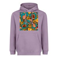 Lavender american football winner cup and helmet seamless pattern Heavyweight Hoodie - BundleAndBundleShop