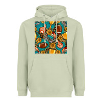 Matcha american football winner cup and helmet seamless pattern Heavyweight Hoodie - BundleAndBundleShop