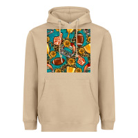 Mushroom american football winner cup and helmet seamless pattern Heavyweight Hoodie - BundleAndBundleShop
