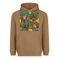 Toasted Coconut american football winner cup and helmet seamless pattern Heavyweight Hoodie - BundleAndBundleShop