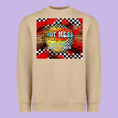 Hot Mess Daddy Of Both Heavyweight Sweatshirt Designed By Tumblerdesignbyshophia