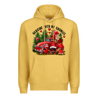 Antique Gold Valentine's Day hanging with my gnomies Premium Hoodie - FaDigitalArtStudio