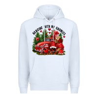 White Valentine's Day hanging with my gnomies Premium Hoodie - FaDigitalArtStudio