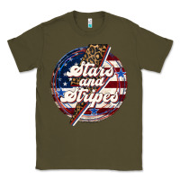 Army Green Western Stars and Stripes 4th of July Classic Tee - LillyAllenDesigns