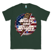 Sports Green Western Stars and Stripes 4th of July Classic Tee - LillyAllenDesigns