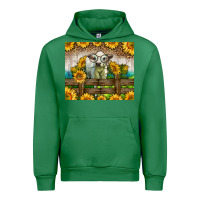 Emerald Western Charolais Heifer With Sunflowers Urban Hoodie - LillyAllenDesigns