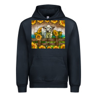 Western Charolais Heifer With Sunflowers Urban Hoodie | Teevron