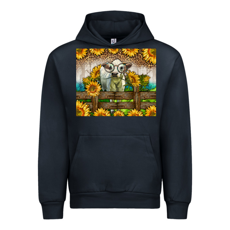 Western Charolais Heifer With Sunflowers Urban Hoodie by LillyAllenDesigns | Teevron