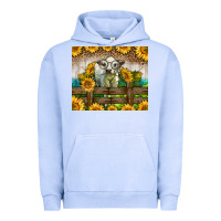 Pigment Grape Ice Western Charolais Heifer With Sunflowers Urban Hoodie - LillyAllenDesigns