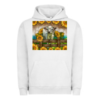 Pigment Lunar Rock Western Charolais Heifer With Sunflowers Urban Hoodie - LillyAllenDesigns