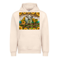 Sandshell Western Charolais Heifer With Sunflowers Urban Hoodie - LillyAllenDesigns