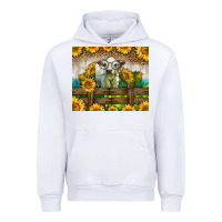 White Western Charolais Heifer With Sunflowers Urban Hoodie - LillyAllenDesigns
