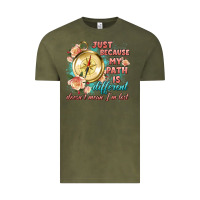 Vintage Olive just because my path is different Vintage Tee - Artiststas