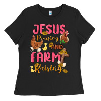Jesus Praising And Farm Raising Ladies Tee | Teevron
