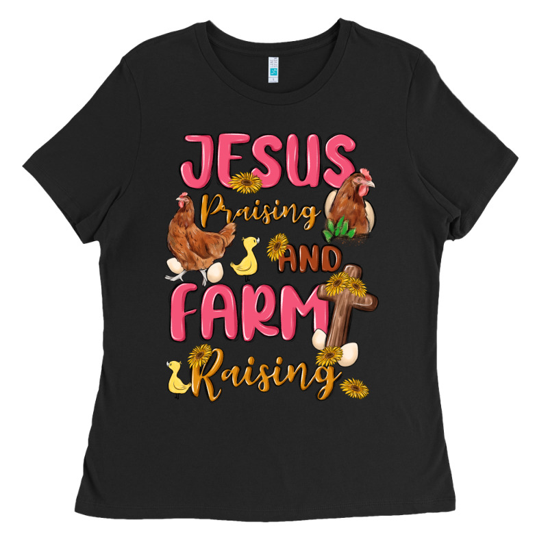 Jesus Praising And Farm Raising Ladies Tee by MaliasSmallBusiness | Teevron