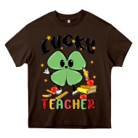 Chocolate Brown lucky teacher Heavy Core Tee - MaliasSmallBusiness