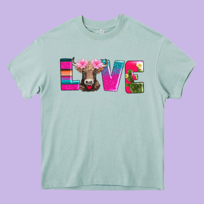 Love With Braunvieh Cow Heavy Core Tee Designed By Adodesignshop