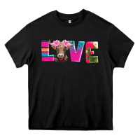 Black love with braunvieh cow Heavy Core Tee - AdoDesignShop
