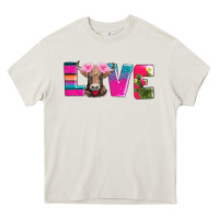 Cream love with braunvieh cow Heavy Core Tee - AdoDesignShop