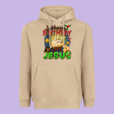 Happy Birthday Jesus Heavyweight Hoodie Designed By Fadigitalartstudio