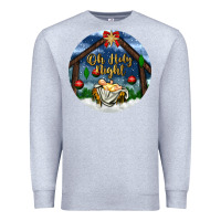 Heather Grey oh holy night Premium Sweatshirt - BundleAndBundleShop