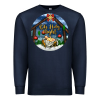 Navy oh holy night Premium Sweatshirt - BundleAndBundleShop