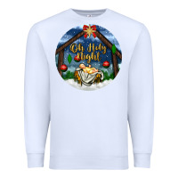 White oh holy night Premium Sweatshirt - BundleAndBundleShop