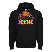 Black basketball mini Zipper Hoodie - OliviaCreatesArt