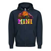 Navy basketball mini Zipper Hoodie - OliviaCreatesArt