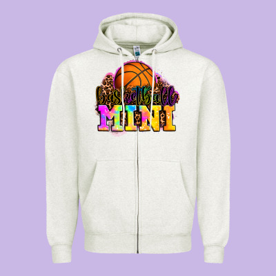 Basketball Mini Zipper Hoodie Designed By Oliviacreatesart