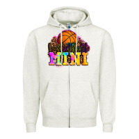 Oatmeal Heather basketball mini Zipper Hoodie - OliviaCreatesArt