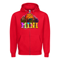 Red basketball mini Zipper Hoodie - OliviaCreatesArt