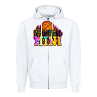 White basketball mini Zipper Hoodie - OliviaCreatesArt