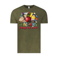 Vintage Olive teachers change the world Vintage Tee - Artiststas