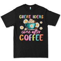 Black great ideas come after coffee Premium Tee - MaliasSmallBusiness