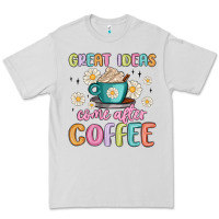 Dove Grey great ideas come after coffee Premium Tee - MaliasSmallBusiness