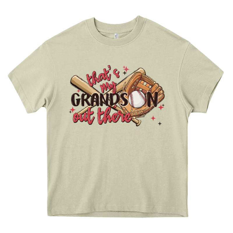 That's My Grandson Out There Heavy Core Tee by MaliasSmallBusiness | Teevron
