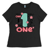 Black one  one one one Ladies Tee - MaliasSmallBusiness