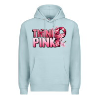 Blue Mist Think pink Cancer Awareness Premium Hoodie - FaDigitalArtStudio