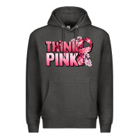 Charcoal Heather Think pink Cancer Awareness Premium Hoodie - FaDigitalArtStudio