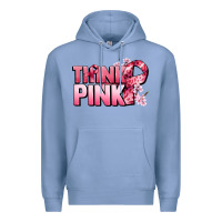 Colony Blue Think pink Cancer Awareness Premium Hoodie - FaDigitalArtStudio
