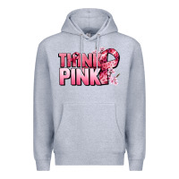 Heather Grey Think pink Cancer Awareness Premium Hoodie - FaDigitalArtStudio