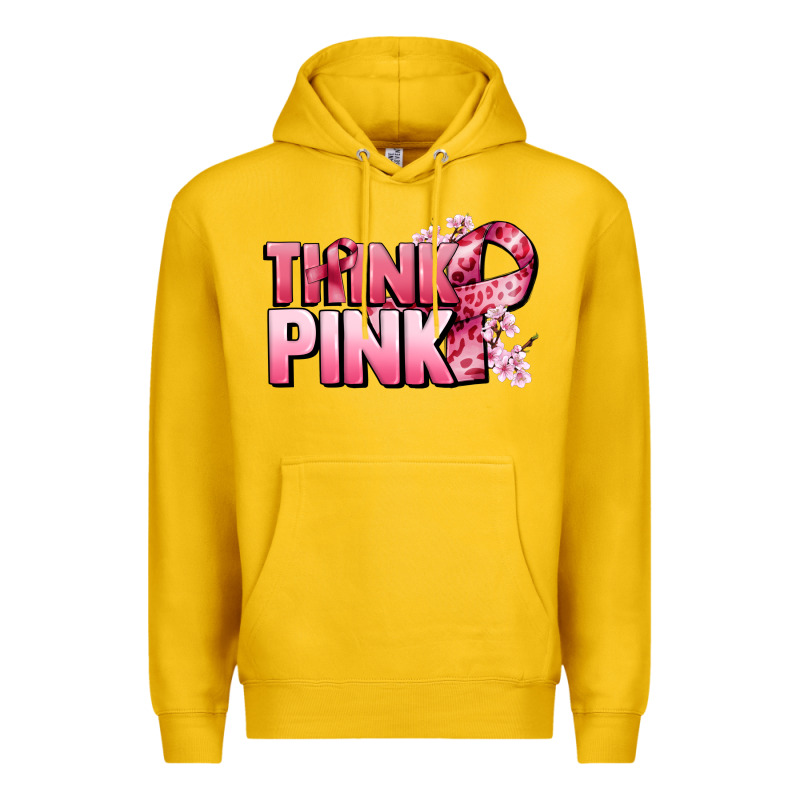 Think Pink Cancer Awareness Premium Hoodie by FaDigitalArtStudio | Teevron