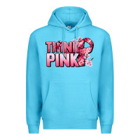 Ocean Blue Think pink Cancer Awareness Premium Hoodie - FaDigitalArtStudio