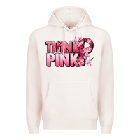 Pale Pink Think pink Cancer Awareness Premium Hoodie - FaDigitalArtStudio