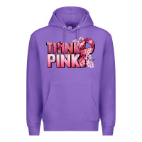 Purple Think pink Cancer Awareness Premium Hoodie - FaDigitalArtStudio