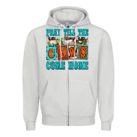 Dove Grey pray till the cows come home olivia Zipper Hoodie - OliviaCreatesArt