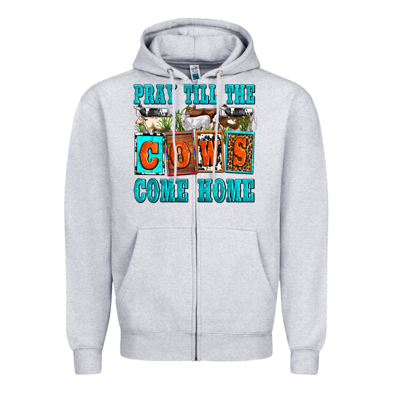 Pray Till The Cows Come Home Olivia Zipper Hoodie by OliviaCreatesArt | Teevron