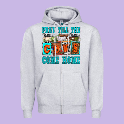 Pray Till The Cows Come Home Olivia Zipper Hoodie Designed By Oliviacreatesart